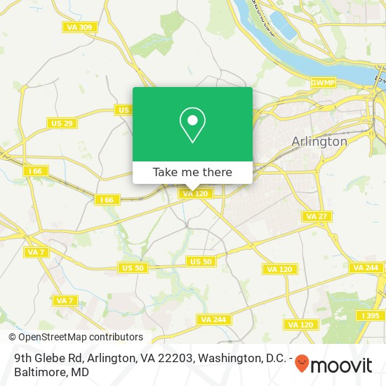 9th Glebe Rd, Arlington, VA 22203 map