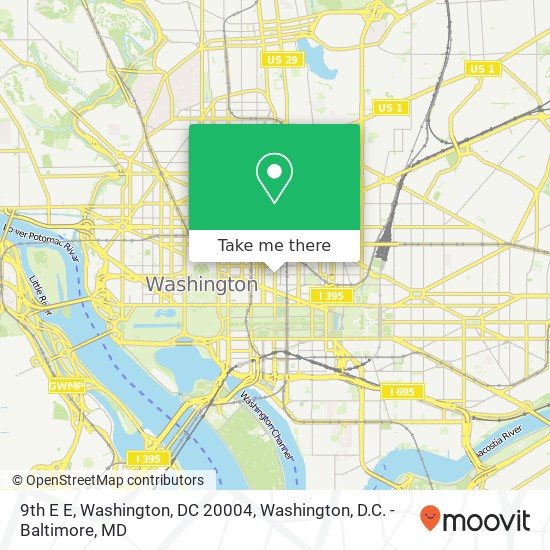 Mapa de 9th E E, Washington, DC 20004