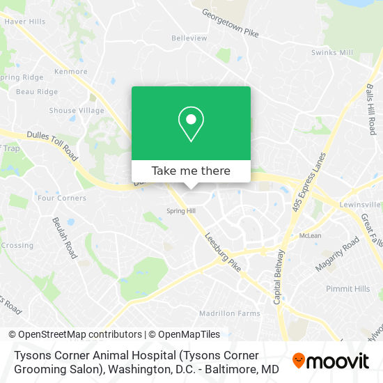 Tysons Corner Animal Hospital (Tysons Corner Grooming Salon) map