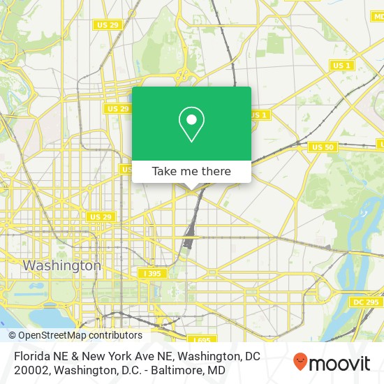 Florida NE & New York Ave NE, Washington, DC 20002 map