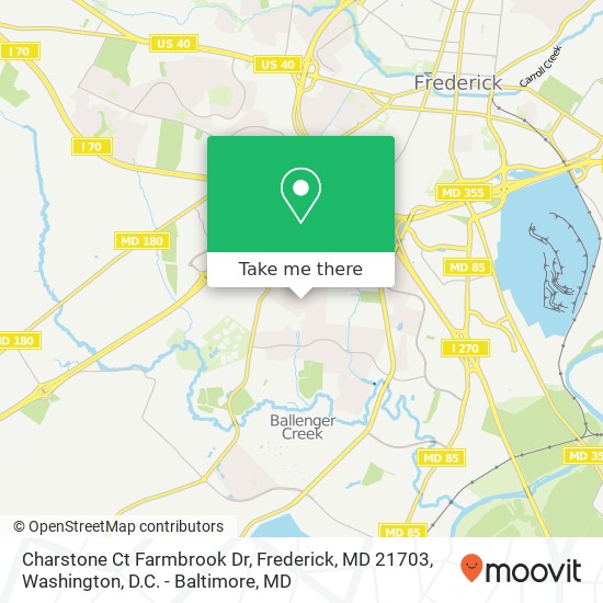 Charstone Ct Farmbrook Dr, Frederick, MD 21703 map