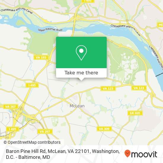 Baron Pine Hill Rd, McLean, VA 22101 map