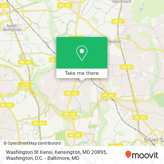 Mapa de Washington St Kensi, Kensington, MD 20895