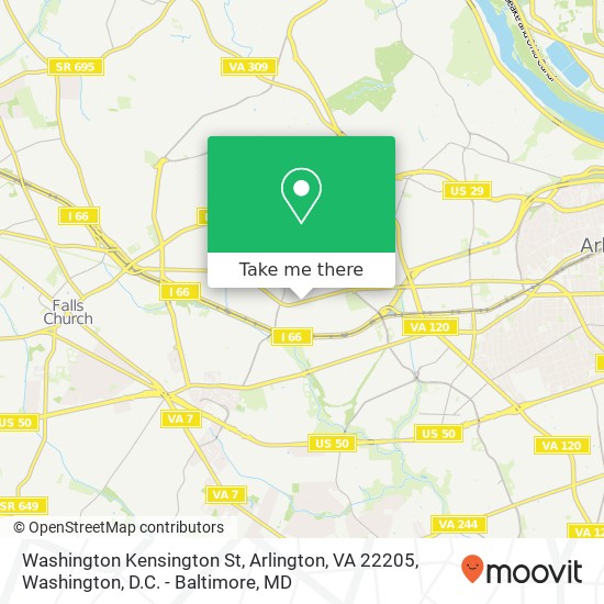 Mapa de Washington Kensington St, Arlington, VA 22205