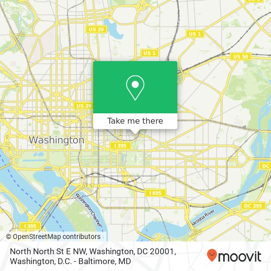 Mapa de North North St E NW, Washington, DC 20001