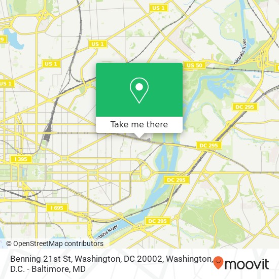 Mapa de Benning 21st St, Washington, DC 20002