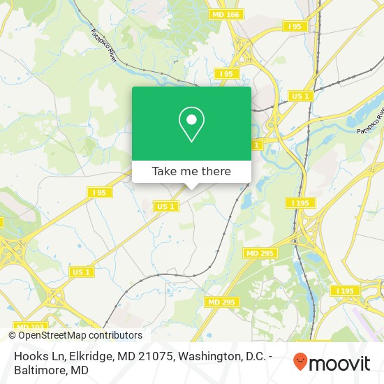 Hooks Ln, Elkridge, MD 21075 map