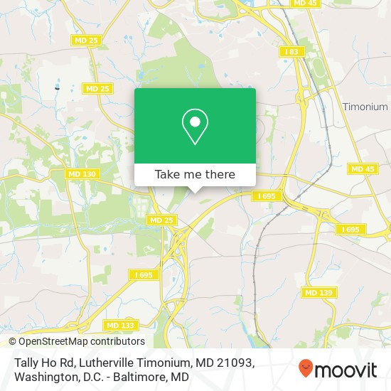 Tally Ho Rd, Lutherville Timonium, MD 21093 map