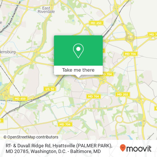 RT- & Duvall Ridge Rd, Hyattsville (PALMER PARK), MD 20785 map