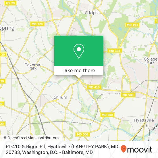 Mapa de RT-410 & Riggs Rd, Hyattsville (LANGLEY PARK), MD 20783