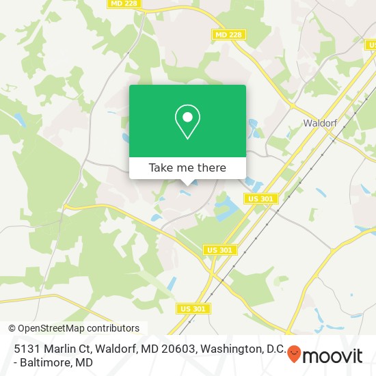 Mapa de 5131 Marlin Ct, Waldorf, MD 20603