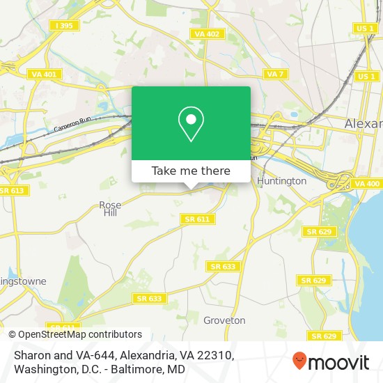 Mapa de Sharon and VA-644, Alexandria, VA 22310