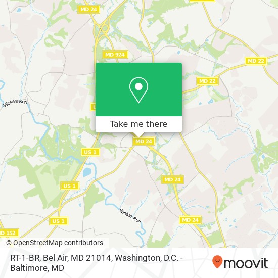 Mapa de RT-1-BR, Bel Air, MD 21014