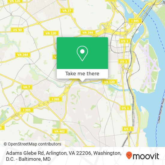 Adams Glebe Rd, Arlington, VA 22206 map