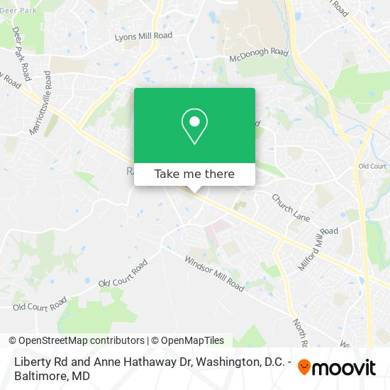 Liberty Rd and Anne Hathaway Dr map