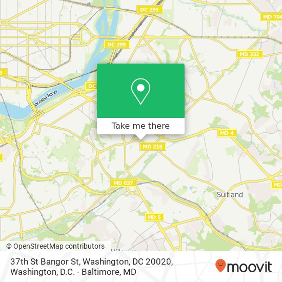 37th St Bangor St, Washington, DC 20020 map