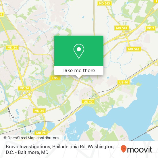 Mapa de Bravo Investigations, Philadelphia Rd