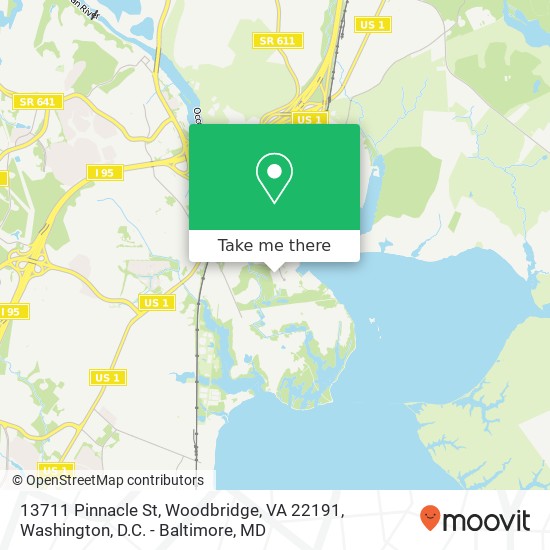 Mapa de 13711 Pinnacle St, Woodbridge, VA 22191