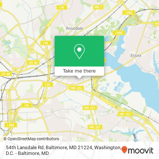 Mapa de 54th Lansdale Rd, Baltimore, MD 21224