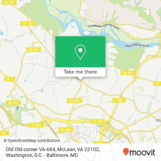 Mapa de Old Old corner VA-684, McLean, VA 22102