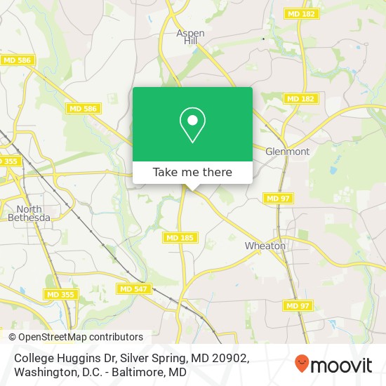 Mapa de College Huggins Dr, Silver Spring, MD 20902