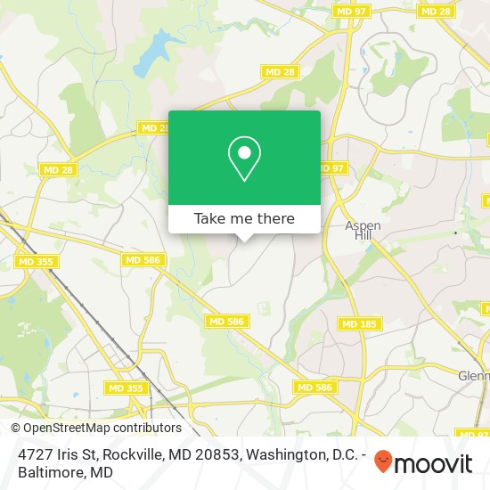 Mapa de 4727 Iris St, Rockville, MD 20853