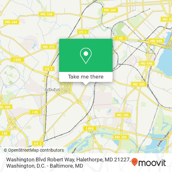 Mapa de Washington Blvd Robert Way, Halethorpe, MD 21227