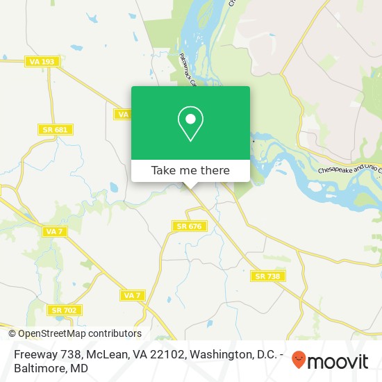 Mapa de Freeway 738, McLean, VA 22102