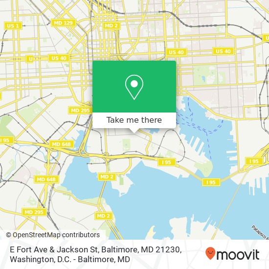 E Fort Ave & Jackson St, Baltimore, MD 21230 map