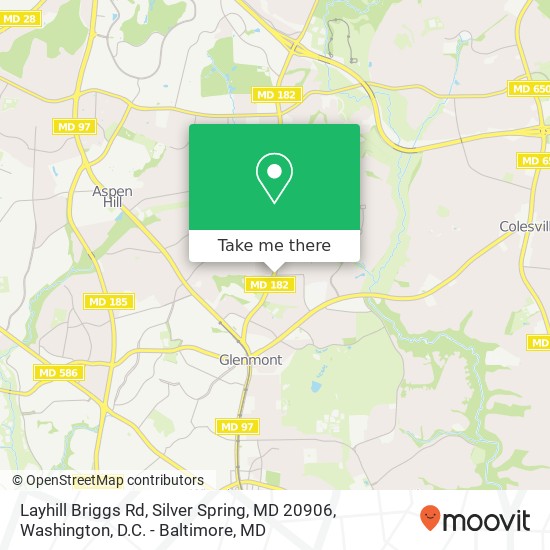 Mapa de Layhill Briggs Rd, Silver Spring, MD 20906