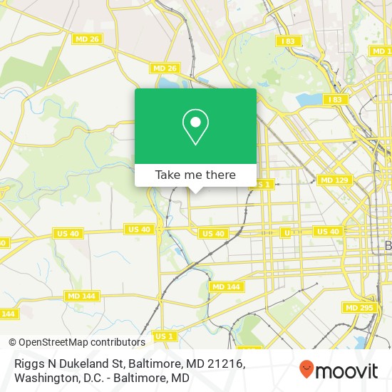Riggs N Dukeland St, Baltimore, MD 21216 map