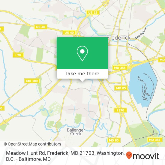 Meadow Hunt Rd, Frederick, MD 21703 map