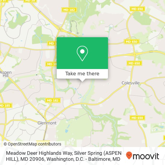 Meadow Deer Highlands Way, Silver Spring (ASPEN HILL), MD 20906 map