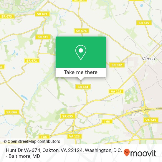 Hunt Dr VA-674, Oakton, VA 22124 map