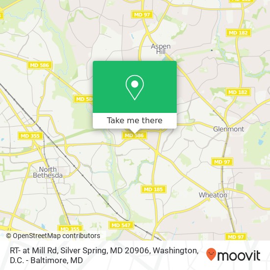 RT- at Mill Rd, Silver Spring, MD 20906 map