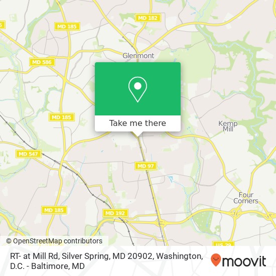 RT- at Mill Rd, Silver Spring, MD 20902 map