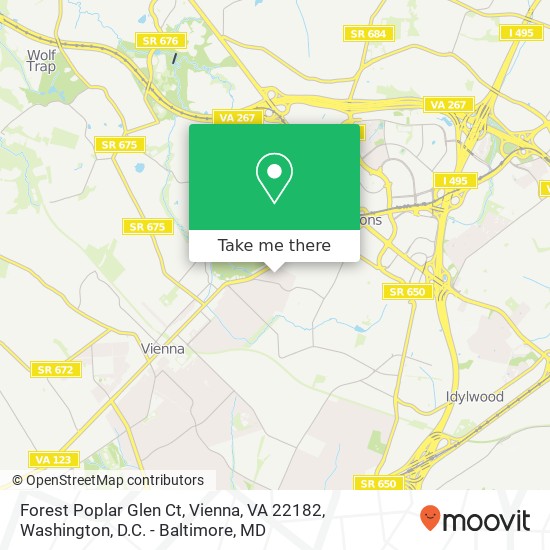 Mapa de Forest Poplar Glen Ct, Vienna, VA 22182
