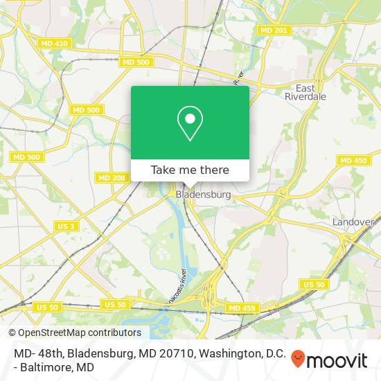 Mapa de MD- 48th, Bladensburg, MD 20710