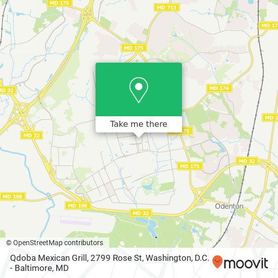 Qdoba Mexican Grill, 2799 Rose St map