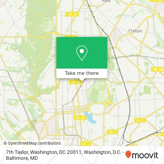 Mapa de 7th Taylor, Washington, DC 20011