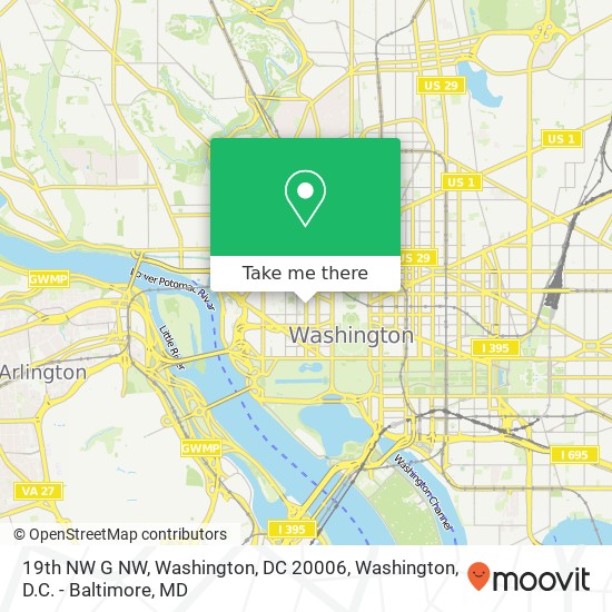 19th NW G NW, Washington, DC 20006 map