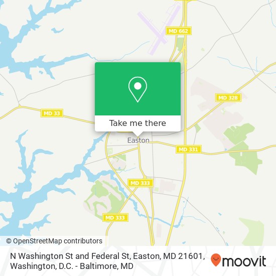Mapa de N Washington St and Federal St, Easton, MD 21601