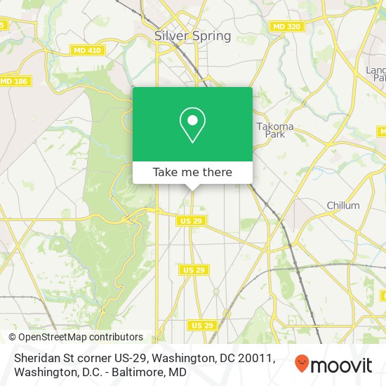 Mapa de Sheridan St corner US-29, Washington, DC 20011