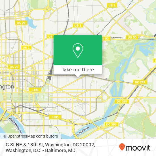 G St NE & 13th St, Washington, DC 20002 map