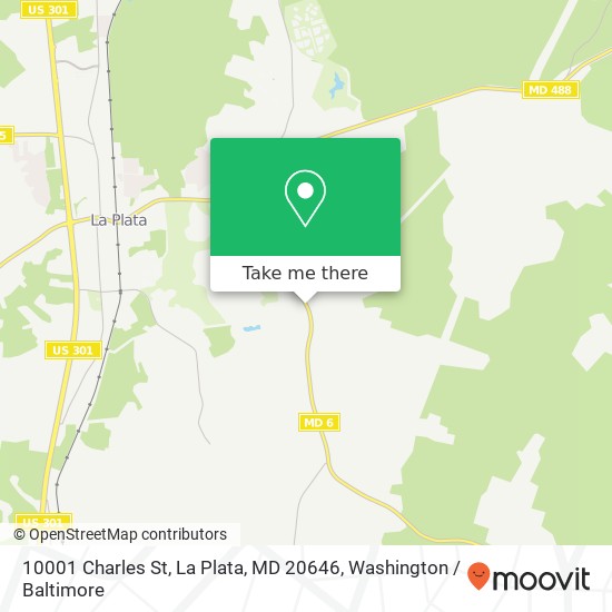 Mapa de 10001 Charles St, La Plata, MD 20646