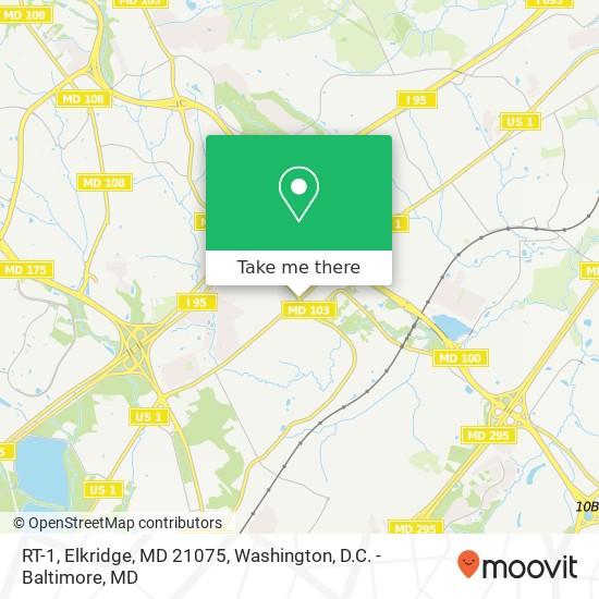 Mapa de RT-1, Elkridge, MD 21075