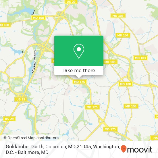 Mapa de Goldamber Garth, Columbia, MD 21045