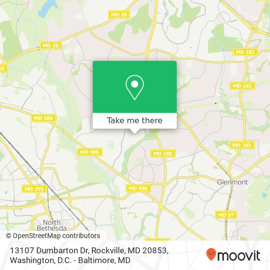 13107 Dumbarton Dr, Rockville, MD 20853 map