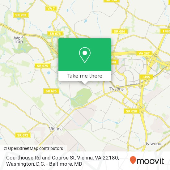 Mapa de Courthouse Rd and Course St, Vienna, VA 22180