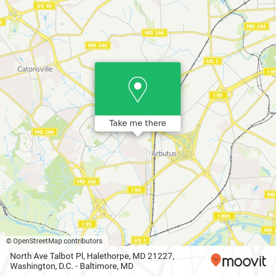 Mapa de North Ave Talbot Pl, Halethorpe, MD 21227